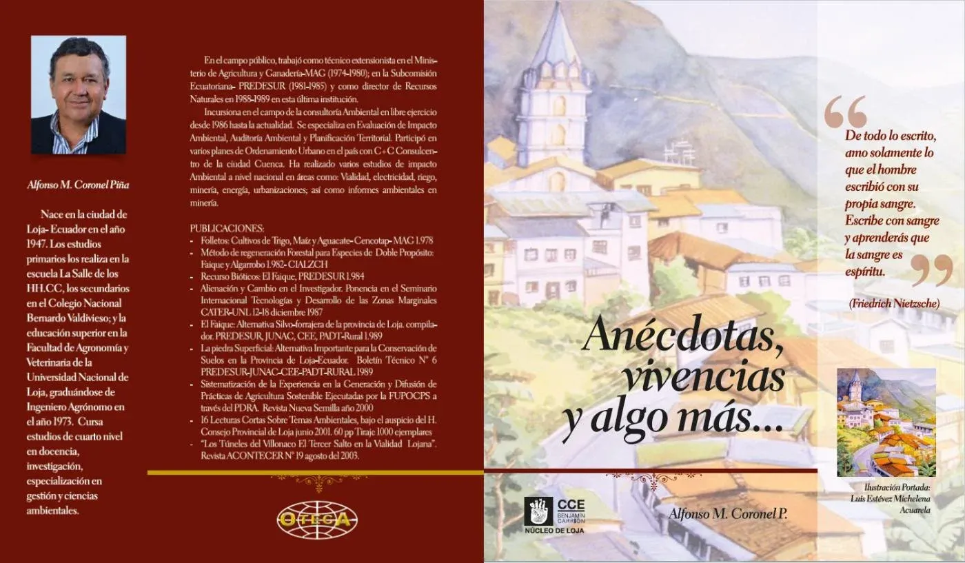 Portada y contraportada del libro Anécdotas, vivencias y algo más...