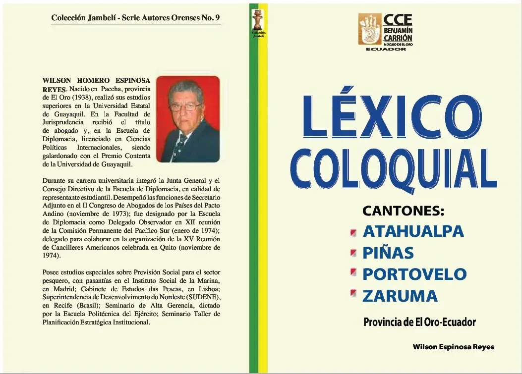 Portada y contraportada del libro Léxico coloquial