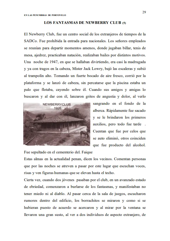 Pagina de ejemplo del libro En las penumbras de Portovelo